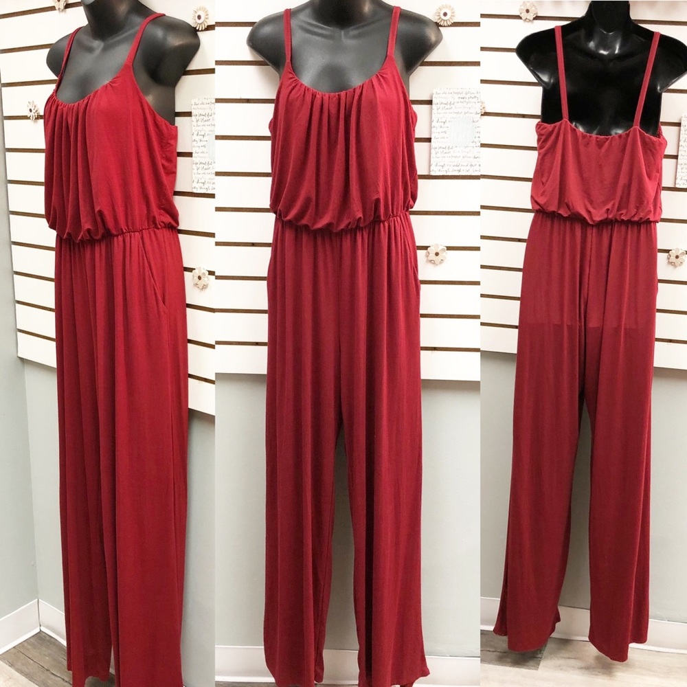 KAILEIGH Red Wine Adalia Knit Jumpsuit -Stitch Fix